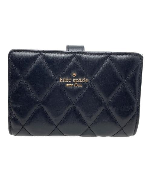 Kate Spade（ケイトスペード）Kate Spade (ケイトスペード) 2つ折り財布 キルテッド ミディアム バイフォールド ウォレット ブラック サイズ:実寸サイズにてご確認ください。の古着・服飾アイテム