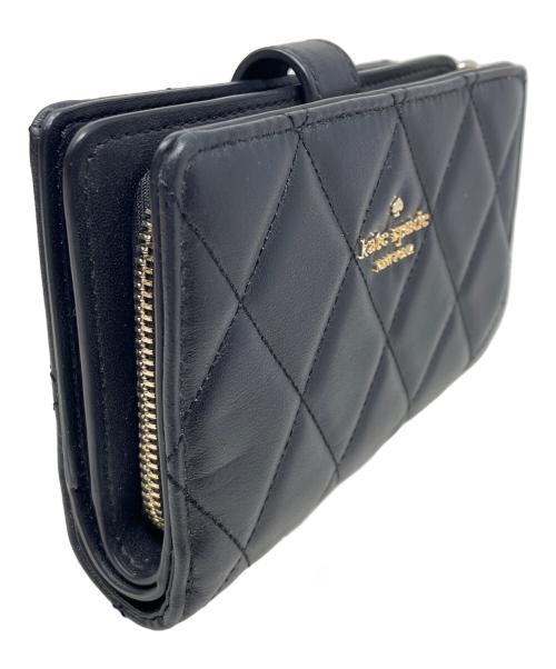 Kate Spade（ケイトスペード）Kate Spade (ケイトスペード) 2つ折り財布 キルテッド ミディアム バイフォールド ウォレット ブラック サイズ:実寸サイズにてご確認ください。の古着・服飾アイテム