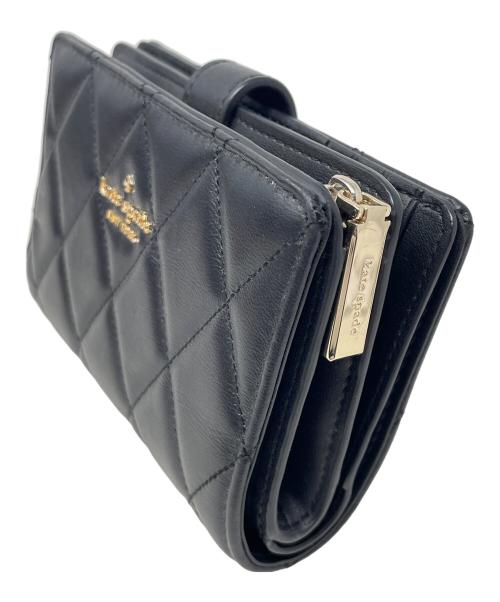 Kate Spade（ケイトスペード）Kate Spade (ケイトスペード) 2つ折り財布 キルテッド ミディアム バイフォールド ウォレット ブラック サイズ:実寸サイズにてご確認ください。の古着・服飾アイテム