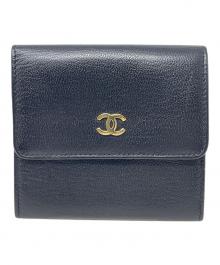 CHANEL（シャネル）の古着「2つ折り財布 ココマーク」｜ブラック