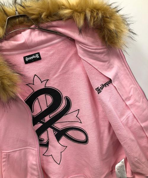 SUPPLIER（サプライヤー）SUPPLIER (サプライヤー) ジップパーカー ピンク サイズ:Lの古着・服飾アイテム