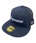 SUPREME×New Eraシュプリーム×ニューエラ）の古着「メッシュキャップ BOX LOGO MESH BACK（ボックス ロゴ メッシュ バック）」｜ネイビー