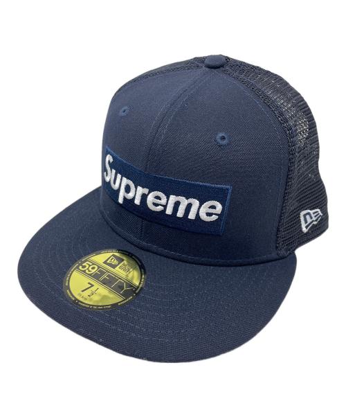 SUPREME（シュプリーム）SUPREME (シュプリーム) New Era (ニューエラ) メッシュキャップ BOX LOGO MESH BACK（ボックス ロゴ メッシュ バック） ネイビー サイズ:7 1/2の古着・服飾アイテム
