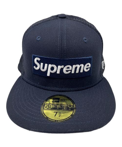 SUPREME（シュプリーム）SUPREME (シュプリーム) New Era (ニューエラ) メッシュキャップ BOX LOGO MESH BACK（ボックス ロゴ メッシュ バック） ネイビー サイズ:7 1/2の古着・服飾アイテム