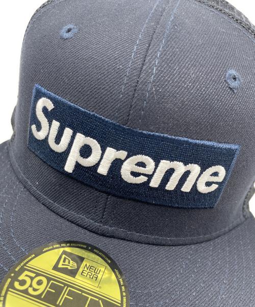 SUPREME（シュプリーム）SUPREME (シュプリーム) New Era (ニューエラ) メッシュキャップ BOX LOGO MESH BACK（ボックス ロゴ メッシュ バック） ネイビー サイズ:7 1/2の古着・服飾アイテム