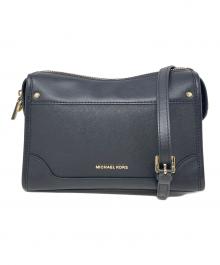 MICHAEL KORS（マイケルコース）の古着「ショルダーバッグ HARRISON LARGE LEATHER CROSSBODY（ハリソン ラージ レザー クロスボディ）」｜ブラック