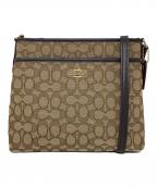 COACHコーチ）の古着「ショルダーバッグ シグネチャー」｜ベージュ