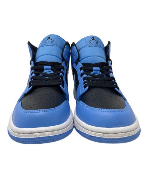 NIKE（ナイキ）NIKE (ナイキ) ハイカットスニーカー Air Jordan 1 Mid（エアジョーダン1 ミッド） ブラック×スカイブルー サイズ:28cmの古着・服飾アイテム