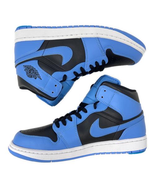 NIKE（ナイキ）NIKE (ナイキ) ハイカットスニーカー Air Jordan 1 Mid（エアジョーダン1 ミッド） ブラック×スカイブルー サイズ:28cmの古着・服飾アイテム