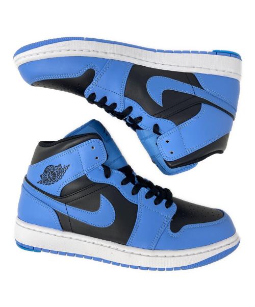 NIKE（ナイキ）NIKE (ナイキ) ハイカットスニーカー Air Jordan 1 Mid（エアジョーダン1 ミッド） ブラック×スカイブルー サイズ:28cmの古着・服飾アイテム