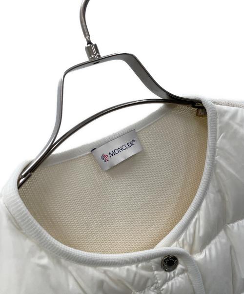 MONCLER（モンクレール）MONCLER (モンクレール) ダウン切り替え ウールニットカーディガン ホワイト サイズ:Mの古着・服飾アイテム