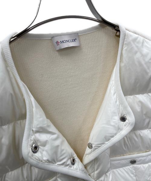 MONCLER（モンクレール）MONCLER (モンクレール) ダウン切り替え ウールニットカーディガン ホワイト サイズ:Mの古着・服飾アイテム