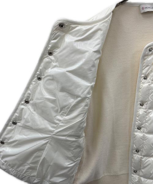 MONCLER（モンクレール）MONCLER (モンクレール) ダウン切り替え ウールニットカーディガン ホワイト サイズ:Mの古着・服飾アイテム