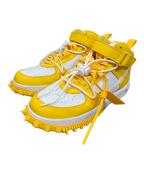 NIKE×OFFWHITEナイキ×オフホワイト）の古着「スニーカー Air Force 1 Mid SP LTHR（エアフォース1 ミッド SP レザー）」｜ホワイト×イエロー