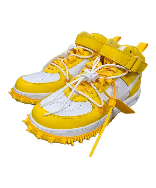 NIKE（ナイキ）NIKE (ナイキ) OFFWHITE (オフホワイト) スニーカー Air Force 1 Mid SP LTHR（エアフォース1 ミッド SP レザー） ホワイト×イエロー サイズ:28.5㎝の古着・服飾アイテム