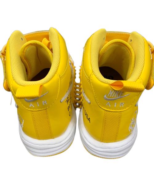 NIKE（ナイキ）NIKE (ナイキ) OFFWHITE (オフホワイト) スニーカー Air Force 1 Mid SP LTHR（エアフォース1 ミッド SP レザー） ホワイト×イエロー サイズ:28.5㎝の古着・服飾アイテム