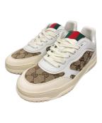 GUCCIグッチ）の古着「スニーカー リウェブ」｜ベージュ×ホワイト