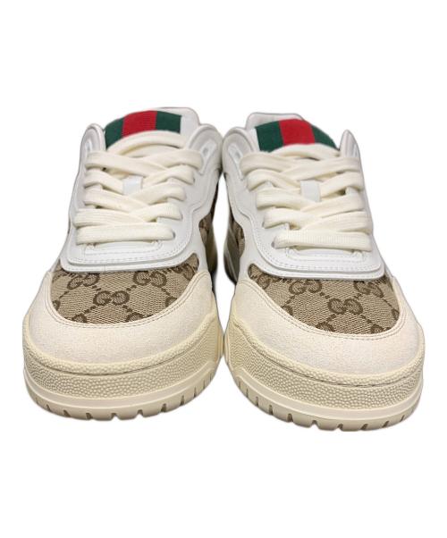 GUCCI（グッチ）GUCCI (グッチ) スニーカー リウェブ ベージュ×ホワイト サイズ:24㎝の古着・服飾アイテム