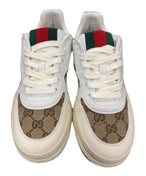 GUCCI（グッチ）GUCCI (グッチ) スニーカー リウェブ ベージュ×ホワイト サイズ:24㎝の古着・服飾アイテム