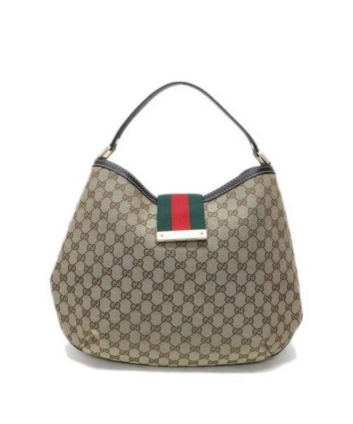 GUCCI（グッチ）GUCCI (グッチ) ワンショルダーバッグ ベージュ ウェビング 233604 497717の古着・服飾アイテム