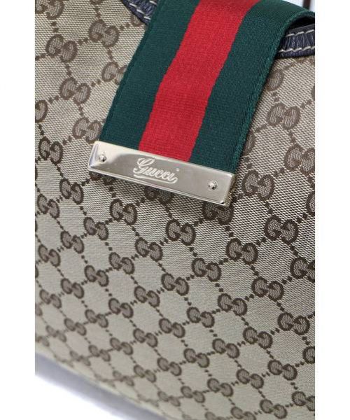 GUCCI（グッチ）GUCCI (グッチ) ワンショルダーバッグ ベージュ ウェビング 233604 497717の古着・服飾アイテム