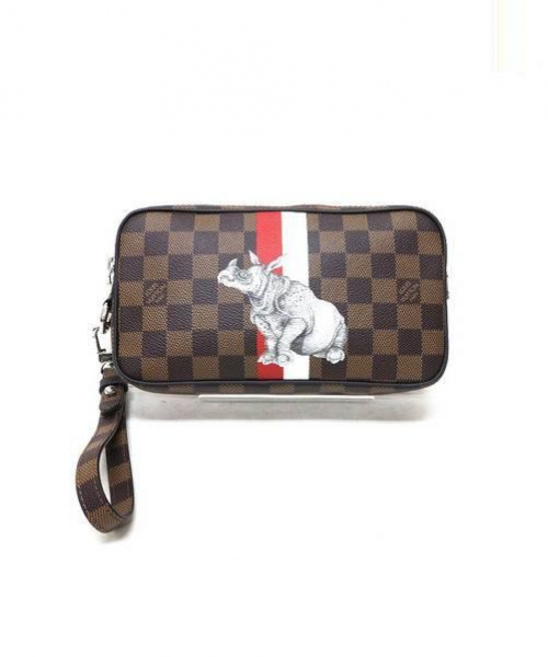 LOUIS VUITTON（ルイ ヴィトン）LOUIS VUITTON (ルイヴィトン) ポシェット・ヴォルガ ブラウン サイズ:- ダミエ N63350 RI3186 17SS　チャップマン・ブラザーズ　サイの古着・服飾アイテム