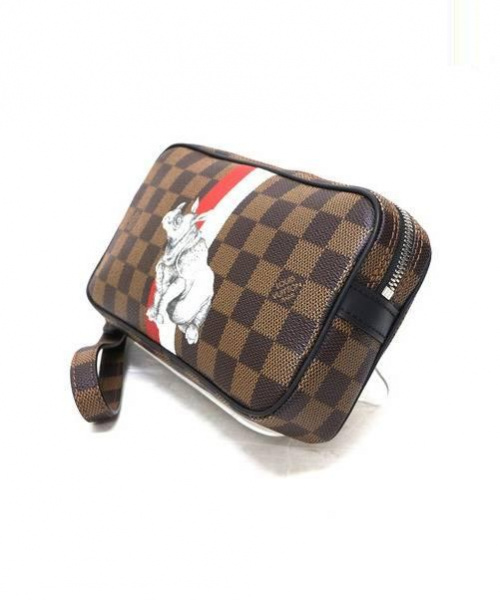 LOUIS VUITTON（ルイ ヴィトン）LOUIS VUITTON (ルイヴィトン) ポシェット・ヴォルガ ブラウン サイズ:- ダミエ N63350 RI3186 17SS　チャップマン・ブラザーズ　サイの古着・服飾アイテム