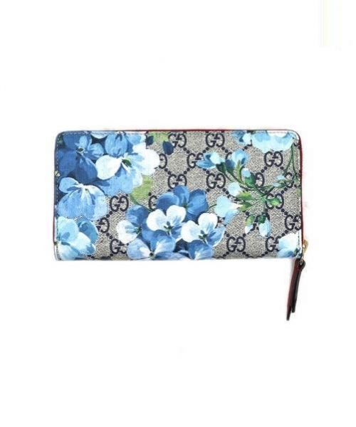 GUCCI（グッチ）GUCCI (グッチ) ラウンドファスナー財布 ブラウン×レッド GG BROOMS 404071-0416の古着・服飾アイテム