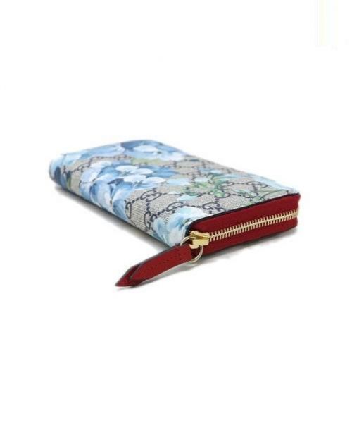 GUCCI（グッチ）GUCCI (グッチ) ラウンドファスナー財布 ブラウン×レッド GG BROOMS 404071-0416の古着・服飾アイテム
