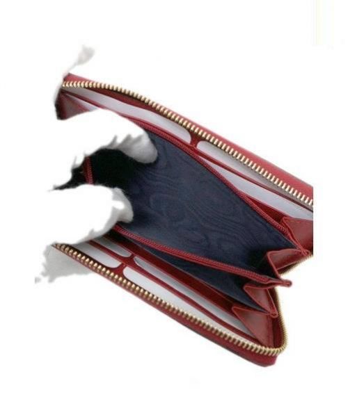GUCCI（グッチ）GUCCI (グッチ) ラウンドファスナー財布 ブラウン×レッド GG BROOMS 404071-0416の古着・服飾アイテム