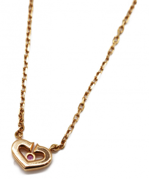 Cartier（カルティエ）Cartier (カルティエ) ピンクサファイアCハートネックレス サイズ:- Ｋ18の古着・服飾アイテム