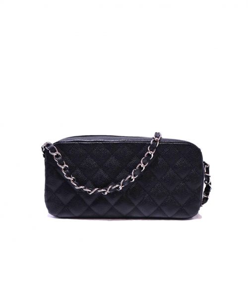 CHANEL（シャネル）CHANEL (シャネル) キャビアスキンチェーンセミショルダーバッグ ブラック マトラッセ 10237807 箱・ギャランティカード付の古着・服飾アイテム