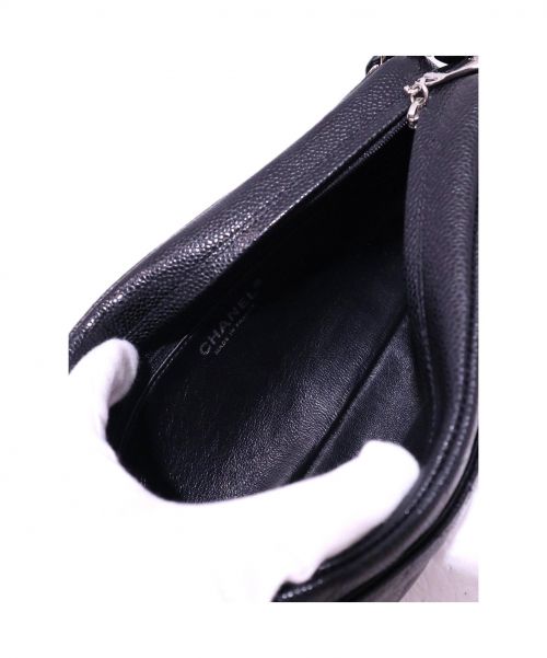 CHANEL（シャネル）CHANEL (シャネル) キャビアスキンチェーンセミショルダーバッグ ブラック マトラッセ 10237807 箱・ギャランティカード付の古着・服飾アイテム