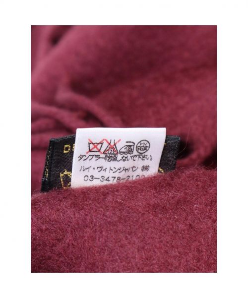 LOUIS VUITTON（ルイ ヴィトン）LOUIS VUITTON (ルイヴィトン) ロゴカシミヤストール ボルドー サイズ:- カシミヤ100％の古着・服飾アイテム