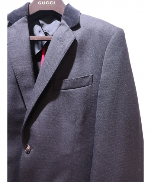 GUCCI（グッチ）GUCCI (グッチ) シェリーボタンテーラードジャケット ブラック サイズ:7-48Rの古着・服飾アイテム