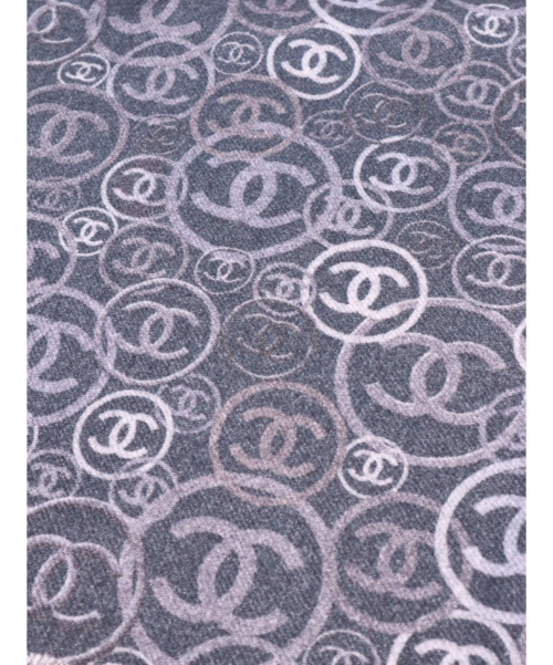 CHANEL（シャネル）CHANEL (シャネル) ココマークカシミヤマフラー ブラック カシミヤ100%の古着・服飾アイテム