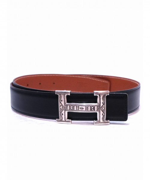 HERMES（エルメス）HERMES (エルメス) コンスタンスレザーベルト ブラウン バックル（トゥアレグ族）の古着・服飾アイテム