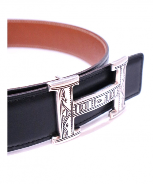 HERMES（エルメス）HERMES (エルメス) コンスタンスレザーベルト ブラウン バックル（トゥアレグ族）の古着・服飾アイテム