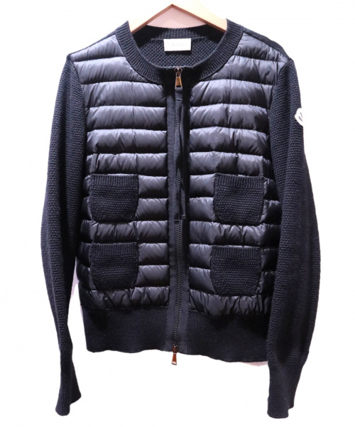MONCLER（モンクレール）MONCLER (モンクレール) ダウン切替ニットカーディガン ブラック サイズ:Sの古着・服飾アイテム