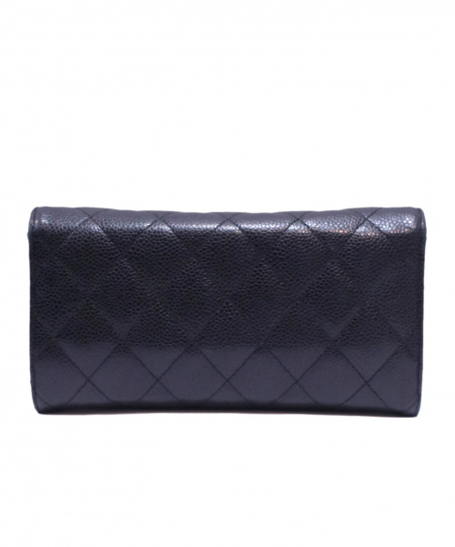 CHANEL（シャネル）CHANEL (シャネル) CHANEL L-GUSSET FLAP WALLET ブラック 26951186の古着・服飾アイテム