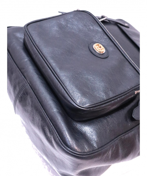 GUCCI（グッチ）GUCCI (グッチ) ソフトレザーミディアムバックパック ブラック 575823 493075 2019年現行モデル　税込の古着・服飾アイテム