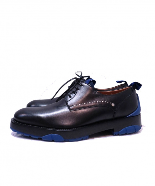 Salvatore Ferragamo（サルヴァトーレ フェラガモ）Salvatore Ferragamo (サルヴァトーレ フェラガモ) レザーシューズ ブラック×ブルー サイズ:51/2の古着・服飾アイテム
