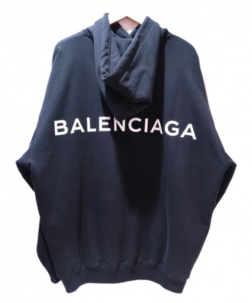 BALENCIAGA（バレンシアガ）BALENCIAGA (バレンシアガ) バックプリントロゴパーカー ブラック サイズ:L 17AWの古着・服飾アイテム