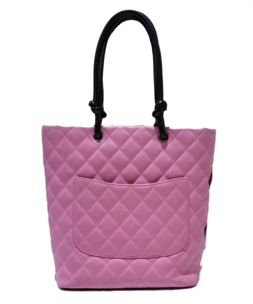CHANEL（シャネル）CHANEL (シャネル) トートバッグ ブラック×ピンク カンボン A25169 レザー 9092354の古着・服飾アイテム