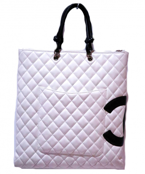 CHANEL（シャネル）CHANEL (シャネル) キルティングバッグ ホワイト×ブラック カンボン 10131372の古着・服飾アイテム