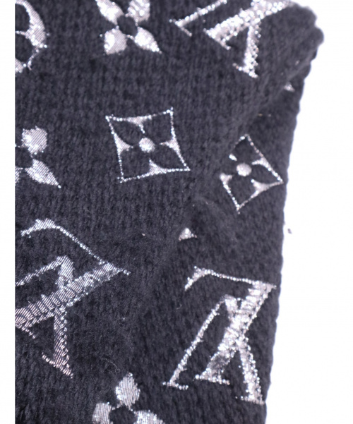 LOUIS VUITTON（ルイ ヴィトン）LOUIS VUITTON (ルイヴィトン) マフラー エシャルプ ロゴマニア シャイン ブラック M75833の古着・服飾アイテム