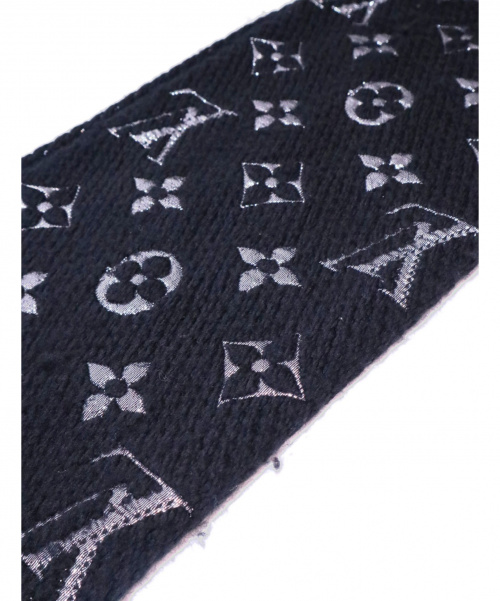 LOUIS VUITTON（ルイ ヴィトン）LOUIS VUITTON (ルイヴィトン) マフラー エシャルプ ロゴマニア シャイン ブラック M75833の古着・服飾アイテム