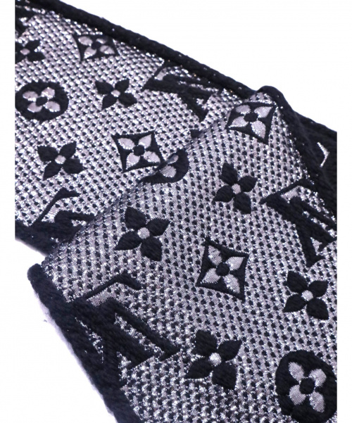 LOUIS VUITTON（ルイ ヴィトン）LOUIS VUITTON (ルイヴィトン) マフラー エシャルプ ロゴマニア シャイン ブラック M75833の古着・服飾アイテム