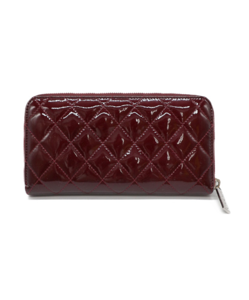 CHANEL（シャネル）CHANEL (シャネル) ランドファスナー長財布 ボルドー マトラッセブリリアント 18166251の古着・服飾アイテム