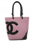 CHANELシャネル）の古着「トートバッグ」｜ピンク×ブラック